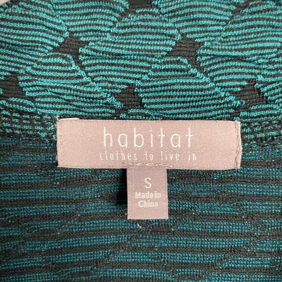 Habitat Womens Basket Weave Jacket S Teal Basket Weave Normcore Button Front - Picture 3 of 7